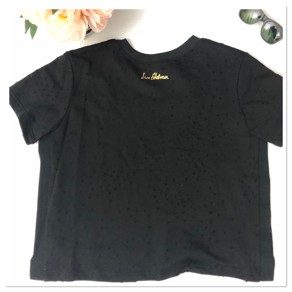 Sam Edelman Black Destructed Short-Sleeve Top - Picture 5 of 8